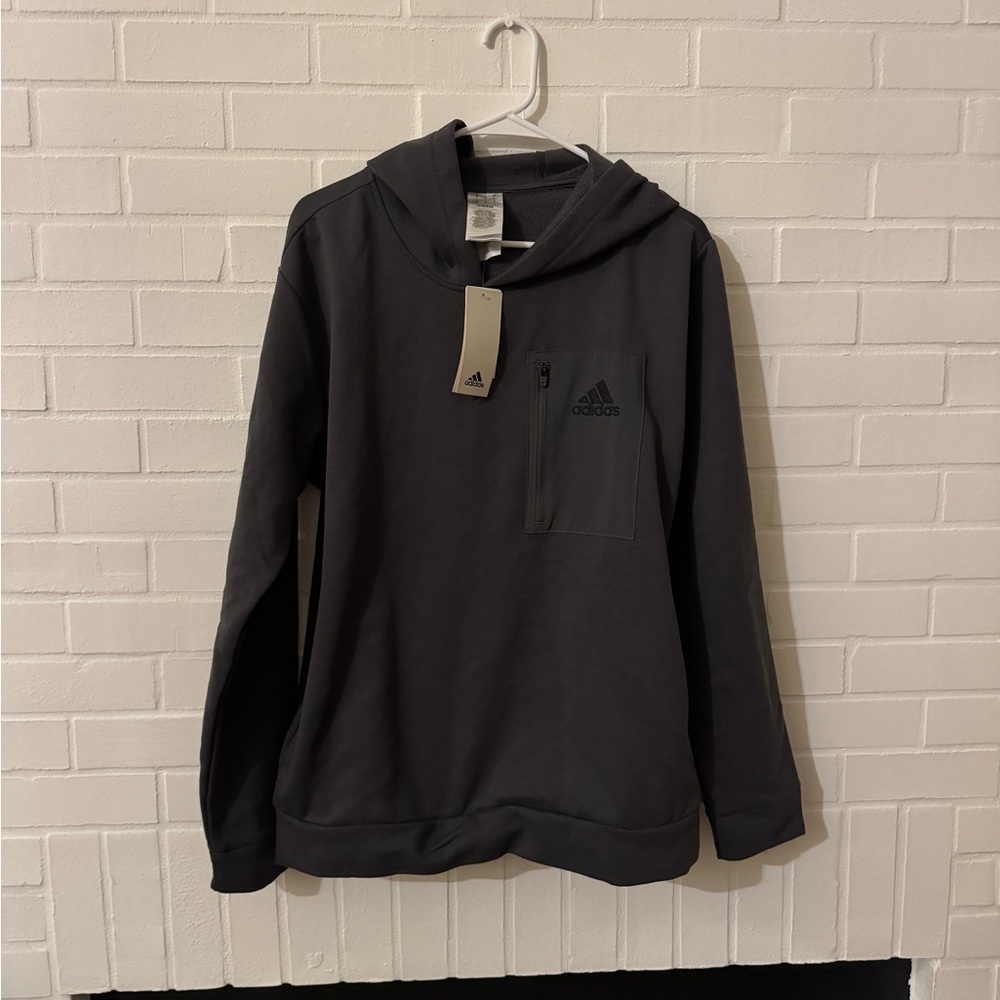 NWT Adidas Black Sweatshirt Classic Pullover Hoodie